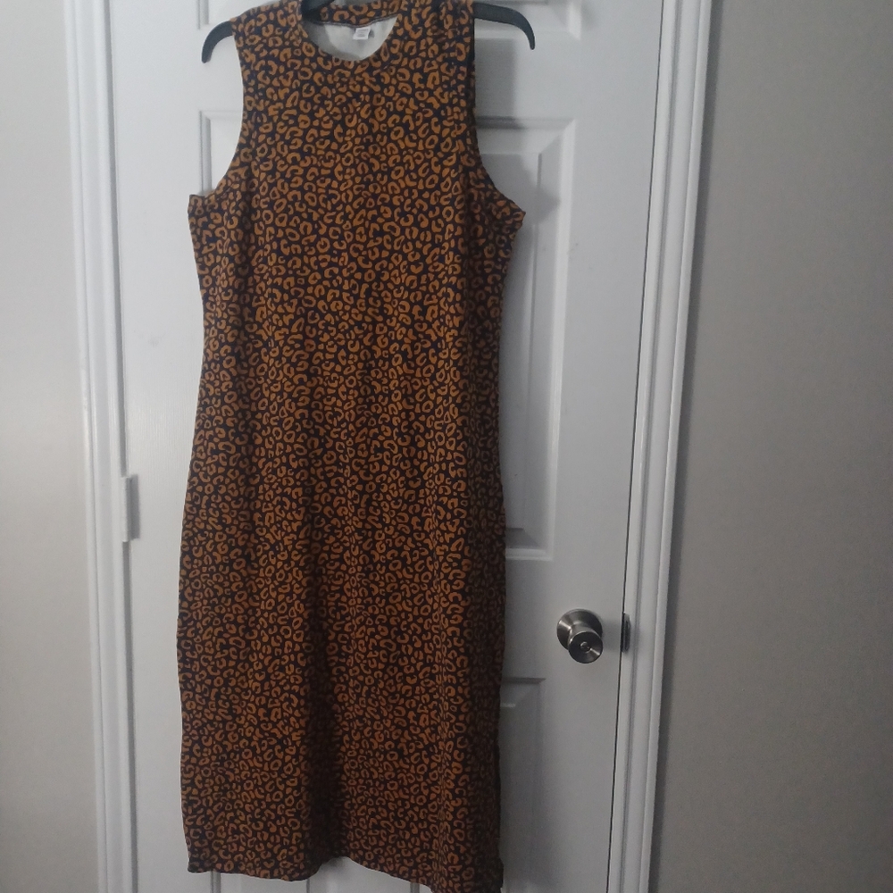Old Navy Leopard Print Maxi Dress Sz XL